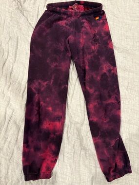 Aviator Nation Pink and Purple Tie-Dye Sweatpants